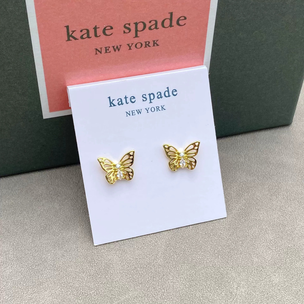 kate spade Hollow Butterfly Copper Plated CZ Earrings Classic